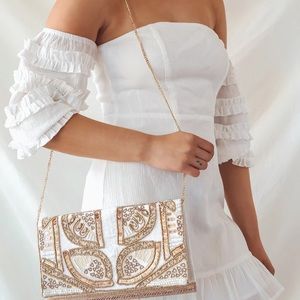 Bead the Best Ivory Beaded Clutch Lulus